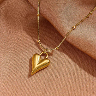 LUMORA FOREVER GLEAMING Heart Pendant Necklace for Women | Anti-Tarnish, Waterproof Daily Wear Jewelry Gold-plated Stainless Steel Pendant Set