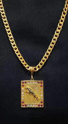 OFBOSMI 1 gram Pendant set With chain for man and boy New design new year Diamond Gold-plated Plated Copper Chain
