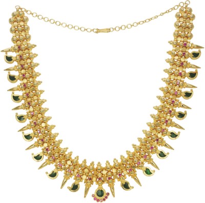 Kollam Supreme Elegant South Indian Jasmine Buds Mango Necklace Gold-plated Plated Brass Necklace