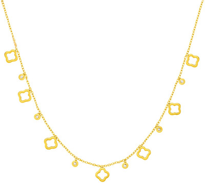 NEEVO Lucky Clover Charm Necklace Gold-plated Plated Stainless Steel Necklace