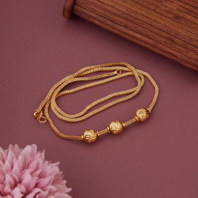 crystal fashion store Amreican Diamond Gold Plated 24 Inch Copper Mugappu Chain For Women and Girls Diamond Gold-plated Plated Copper Chain