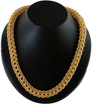 LASAVAMON 1 gram High Quality Indian Polished “20” Inches Gold Chain for Men and boy Gold-plated Plated Alloy Chain