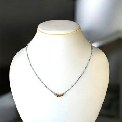 TheWest Ss-kendnh Agate Rhodium Plated Stainless Steel Chain