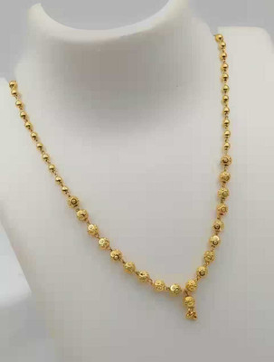 RIWAAH CREATIONS 22K Gold plated 5mm football bindi chain cum necklace jewellery 18 inch Gold-plated Plated Brass Chain