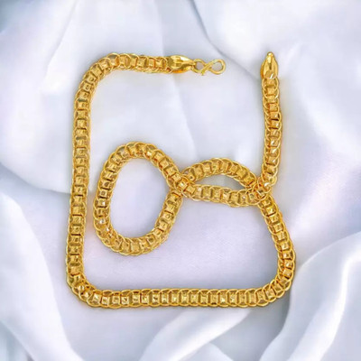 PROSHIMIVA 1 gram High Quality Indian Polished “20” Inches Gold Chain for Men and boy Gold-plated Plated Copper Chain
