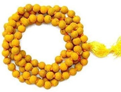 AKNaturals Haldi Mala Baglamukhi Mala Turmeric (Haldi) Mala 108+1 Bead Wood Necklace