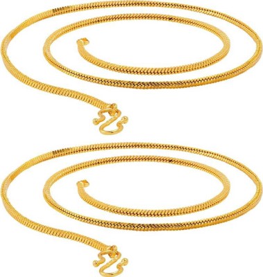 Trendy Gold LIGHT YELLOW COLOUR PLATED SIZE 20-21 INCH Gold-plated Plated Brass Chain