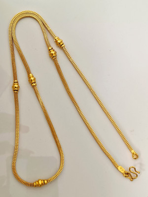 HN JEWELLERY One Gram Designer Fancy Necklace For Women 24 In Long Gold-plated Plated Brass Chain