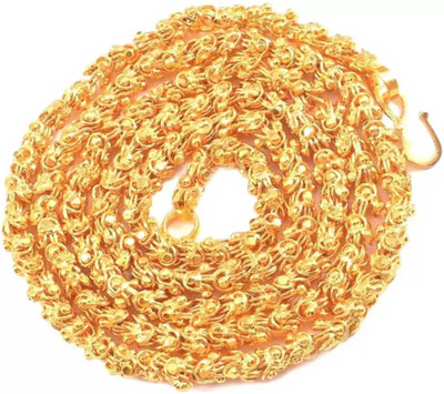 LASAVAMON 1 gram Stylish Golden Neck woman and men Chain “24” Inches Gold-plated Chain Gold-plated Plated Copper Chain Set
