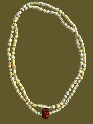 ANVIKA One Round Tulsi Kanthi Mala Holy Basil Wooden Necklace for Girls Crystal Wood Chain