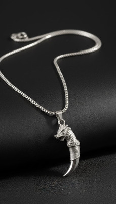 Vivity Stylish Korean Fashion Wolf Fang Dragon Tooth Pendant Silver Alloy Pendant Set