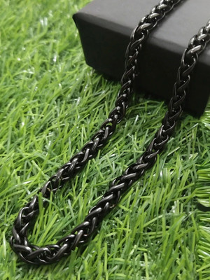 YELLOW CHIMES Trendy Classic Spiga/Wheat Interlinked Necklace for Men and Boys Stainless Steel Chain