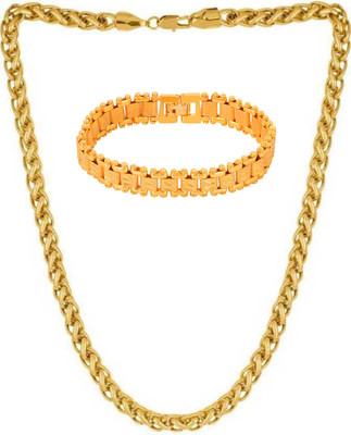 Sipradh Cubic Zirconia Gold-plated Plated Alloy Chain Set