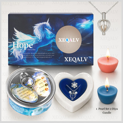 XEQALV LovePearlGift Set Pendant With Earrings For Girls PearlSet,Girlfriend Metal Chain Set