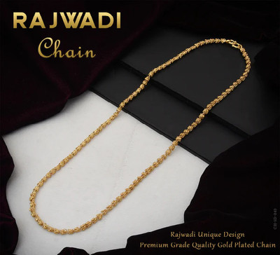 APPILASHI 1 gram High Quality Indian Polished “20” Inches Gold Chain for Men and boy Gold-plated Plated Alloy Chain