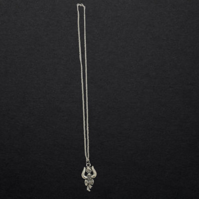 Fine Creation Most Demanded Shiv Trishul OM Dotted Locket Pendant With Chain Silver Plated Brass Necklace Set