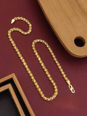 LASAVAMON 1 gram High Quality Indian Polished “20” Inches Gold Chain for Men and boy Gold-plated Plated Alloy Chain