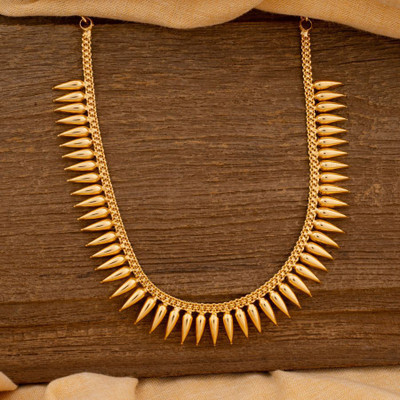 NAYAGOLD MERAGOLD Gold-Plated Traditional South Indian Necklace Set Gold-plated Plated Copper Necklace