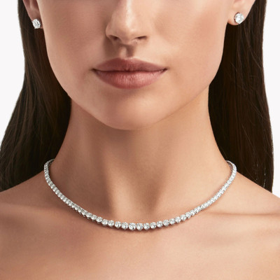 Vishal Creations Beautiful Round Shape Choker Necklace Design Diamond Silver chain Silver Plated Diamond Silver Plated Alloy Choker