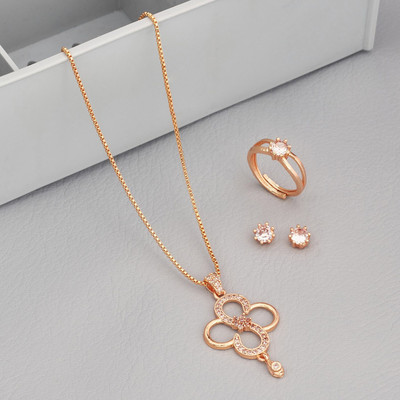 Radheshyam Creation Alloy Gold-plated Rose Gold Jewellery Set(Pack of 4)