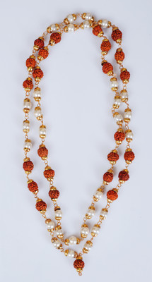 INFABKARAN Rudraksh Tulsi Cap Mala Emerald Wood Chain