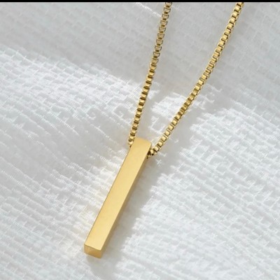 TheAstoree Basic Modern Geometric 18K Gold Plated Stainless Steel Necklace Gold-plated Plated Stainless Steel Chain