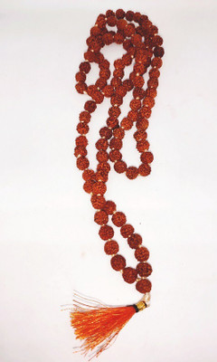 Basukiya cyan spritual rudraksha japa mala 108+1 beads brown mala for unisex Wood Chain