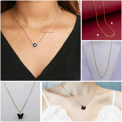 VESTURE KNOT White Pearl/Motti Fancy Chain Gold-plated Plated Alloy Necklace