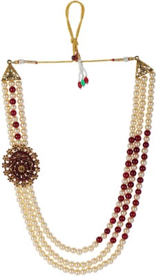 jiyanshi fashion Groom sherwani mala Topaz Gold-plated Plated Glass Layered