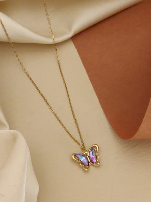 sonuzon enterprise New Trending Rambow Butterfly Chian And Pandent For Women And Girls. Gold-plated Plated Alloy Chain