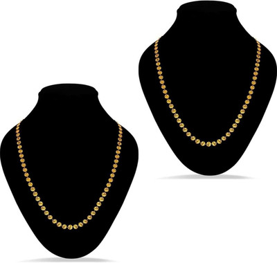 Trendy Gold LIGHT YELLOW COLOUR PLATED SIZE 20-21 INCH Gold-plated Plated Alloy Chain