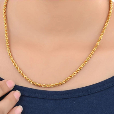 Atulenterprises size 20 inch Gold-plated Plated Brass Chain