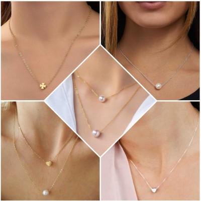 ELCETRATD JEWELLERY dhimmering beautiful necklace combo for women and girls Cubic Zirconia Gold-plated Plated Brass Necklace