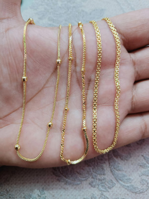REVERSEA 1 gram High Quality Indian Polished “24” Inches Gold-plated Plated Brass Chain