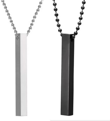 Animated stainless Manifestation steel bar pendent with chain Platinum Plated Alloy Chain