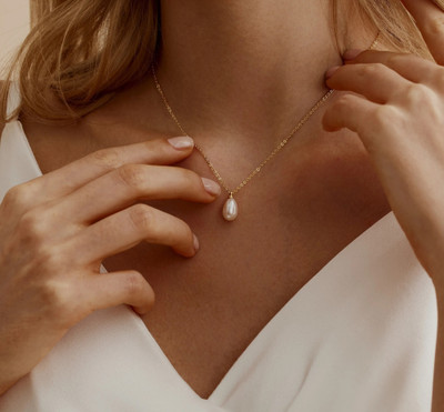 KIMIKO 925 Silver Pearl Necklace |6 Month Warranty|Lifetime Plating Pearl Gold-plated Plated Sterling Silver Necklace