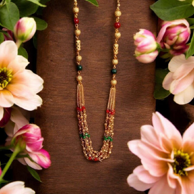 VESTURE KNOT Allure Stylisth Multi Colour Necklace Mala/Jewellery Set For Women & Girl Gold-plated Plated Alloy Necklace
