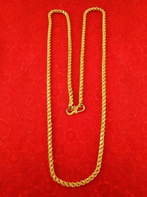 manohar Gold Plated Chain for men and women Size 23 inch Gold-plated Plated Brass Chain Gold-plated Plated Brass Chain
