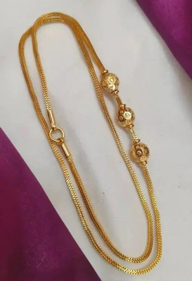 kiyuzon 1 GRAM GOLD PLATED 24 IN-LONG MOP/KODI CHAIN PENDANT FOR WOMEN/GIRLS. Gold-plated Plated Brass Chain