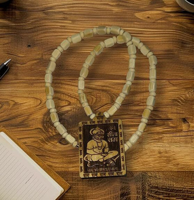 RIDHI DEVINE ENERGY BHAGESHWAR DHAM Tulsi Mala Hanuman Ji Pendant Kanthi Wood Mala Wood Necklace