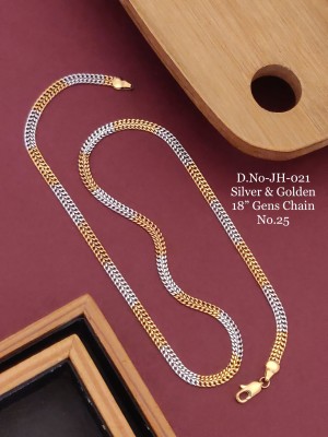 nilkanth creation hub Brass Dual tone Gold plated Snake design necklace chain for Men Women Gold-plated Plated Oxidised Silver Chain