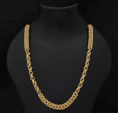 THASHILAVA 1 gram High Quality Indian Polished “20” Inches Gold Chain for Men and boy Gold-plated Plated Copper Chain