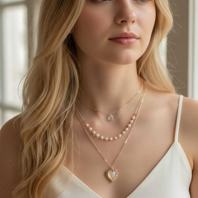 Sparqle Cubic Zirconia Gold-plated Plated Stainless Steel Necklace