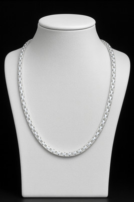 VEDARTHi Silver Look White Polish Fancy Stylish Chain For Men Women Girl Boy Male Female 999 Silver Plated Alloy Chain