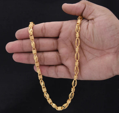 XAYIZ 1 gram High Quality Indian Polished “20” Inches Gold Chain for Men and boy Gold-plated Plated Alloy Chain