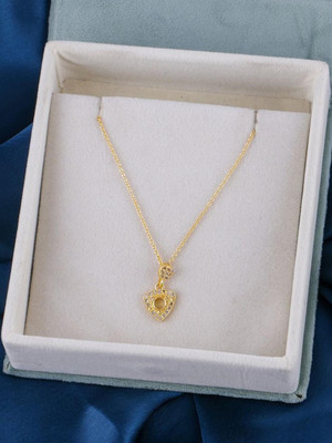 Dressberry GOLD PLATED NACKLACE CHAIN FOR WOMEN AND GIRLS Gold-plated Plated Brass Necklace Set