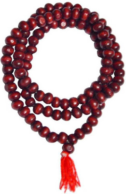 Fellix Red Sandalwood (Lal Chandan) Mala Wood Mala Wood Necklace Wood Chain