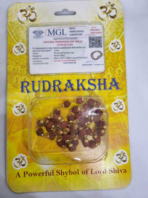 AKNaturals MGL GOLD RUDRAKSHA MALA for men women Beads Wood Chain