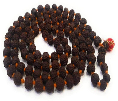 RUDRA UNIVERSE Black Rudraksha Mala 5 Mukhi Beads Wood Chain