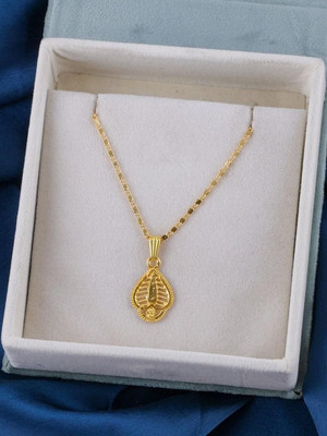 Dressberry GOLD PLATED NACKLACE CHAIN FOR WOMEN AND GIRLS Gold-plated Plated Brass Necklace Set